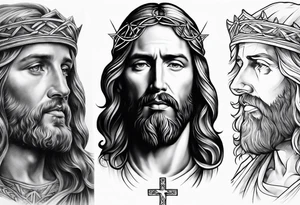 religious sleeve Jesus tattoo idea