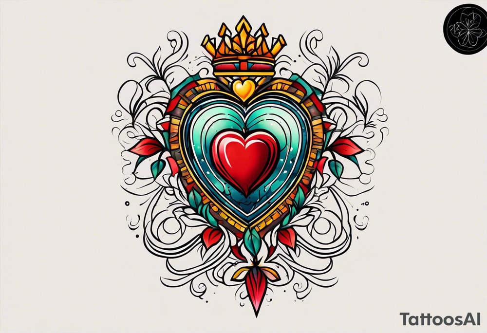 sacred heart vintage traditional tattoo tattoo idea