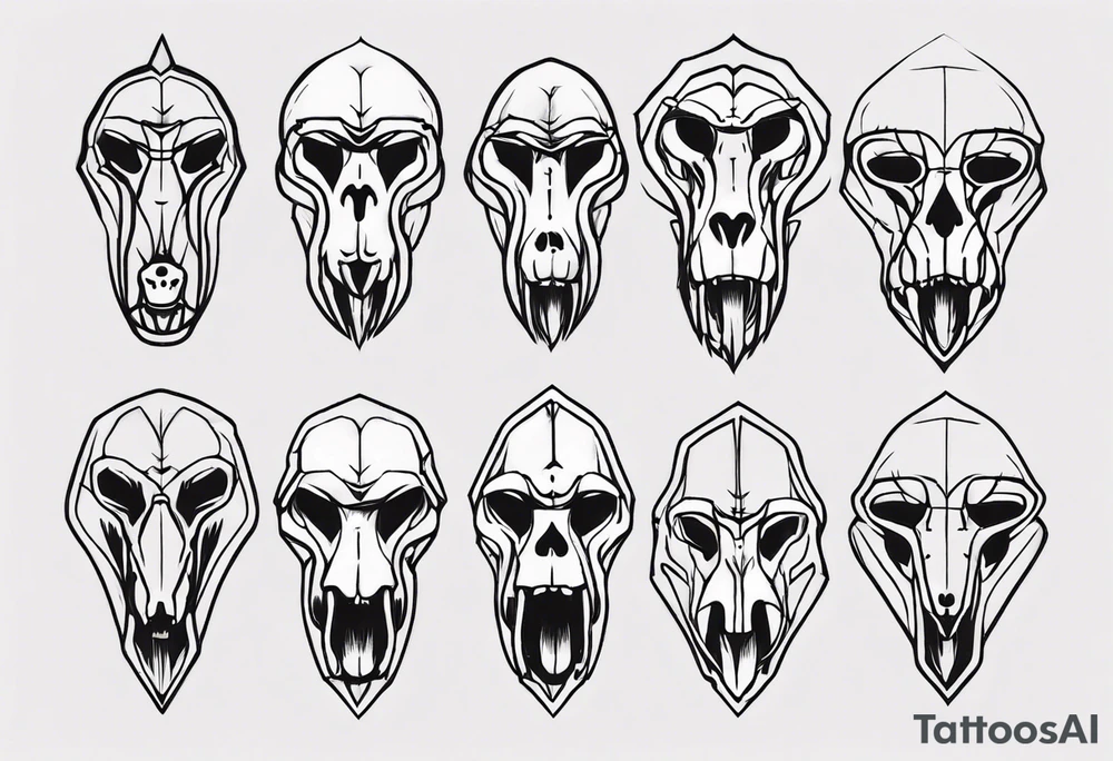 baboon skull tattoo idea