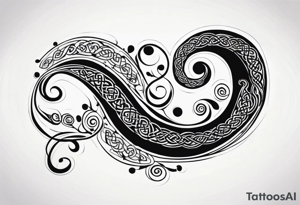 Celtic style bass clef tattoo idea