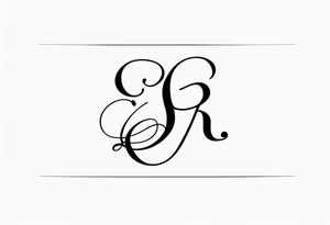 J and R initials cute and small and swirly lowercase simple tattoo idea