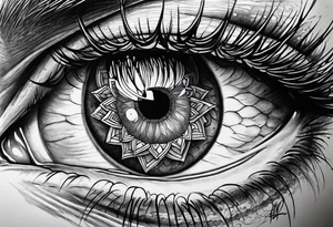 Spear through eyeball tattoo idea
