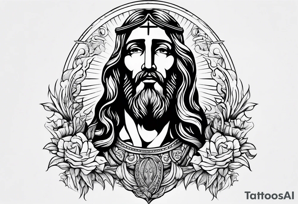 Jesus Christ at the right hand of the Father tattoo idea