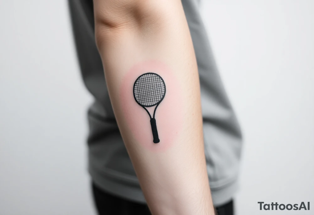Racket sports tattoo which should have table tennis, badminton and tennis tattoo idea