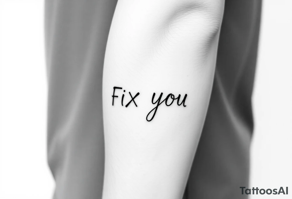 flash tattoo sheet FIX YOU text minimalist tattoo idea