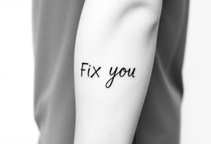 flash tattoo sheet FIX YOU text minimalist tattoo idea