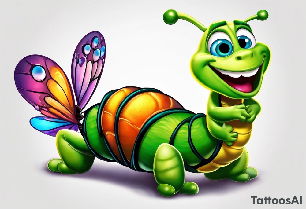 The caterpillar from the Pixar movie bugs life tattoo idea