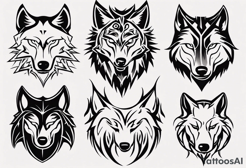 wolf head tattoo idea