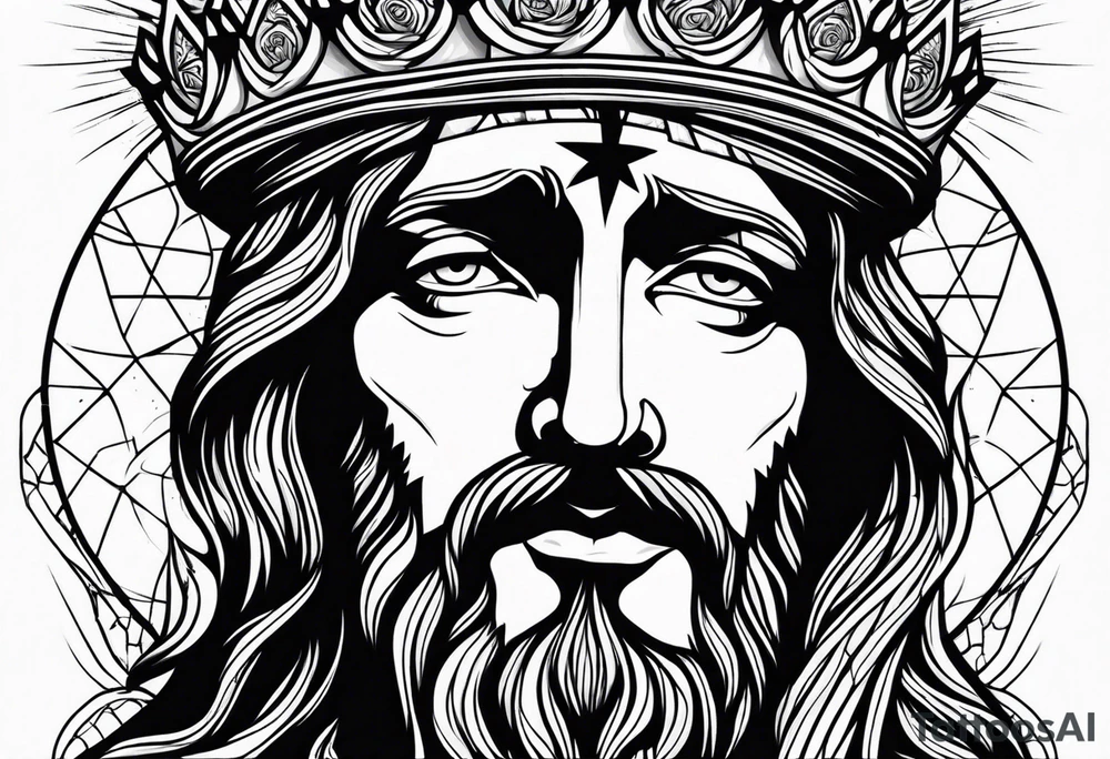 jesus rose crown tattoo idea