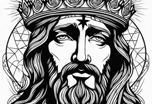 jesus rose crown tattoo idea