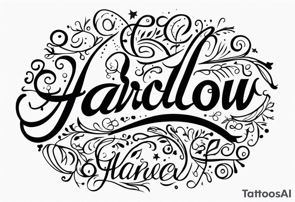 Harlow written in cursive tattoo idea