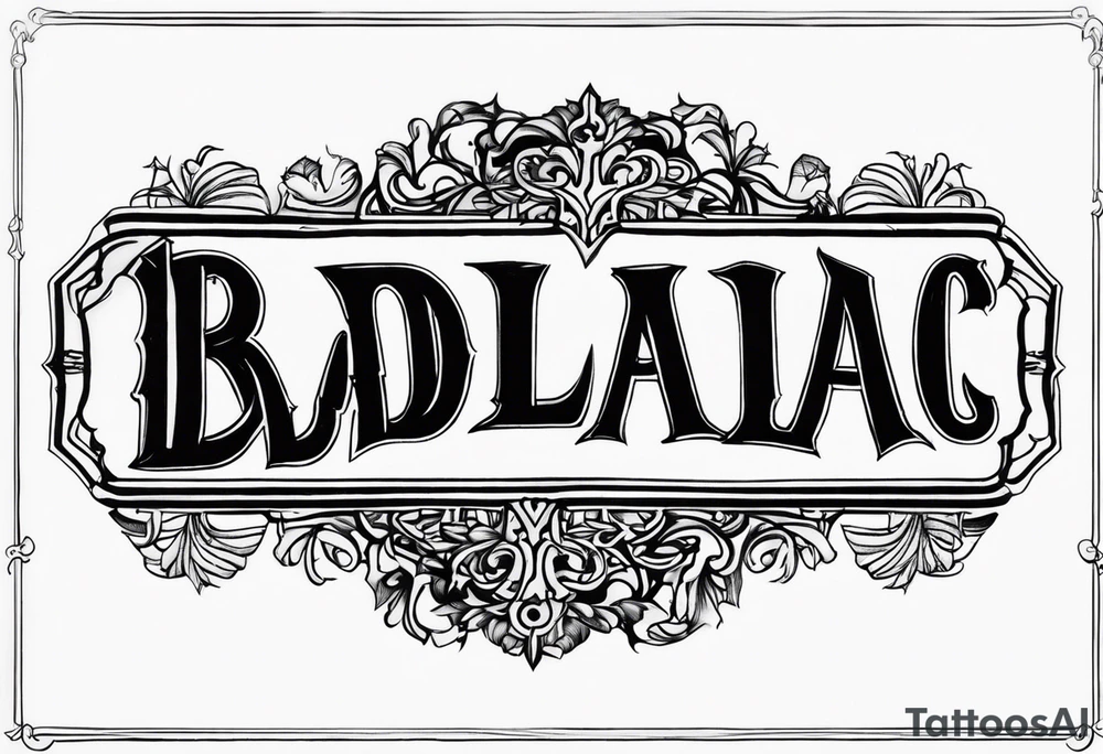 the word "BADILLAC" in old-school font tattoo idea