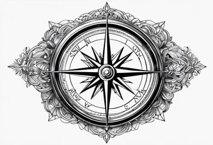 compass with broken chain tattoo idea