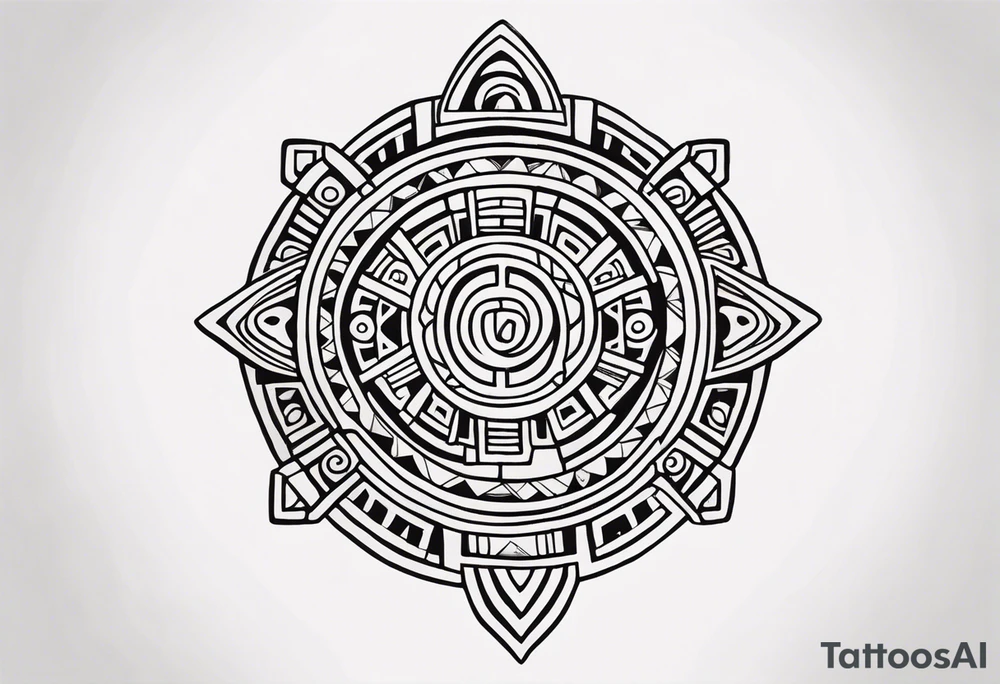 Mayan Symbol on knee tattoo idea