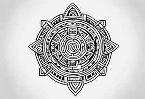 Mayan Symbol on knee tattoo idea