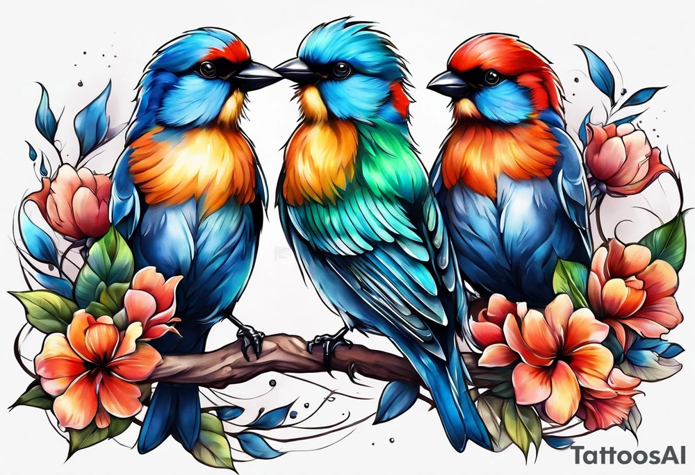 3 little birds tattoo idea