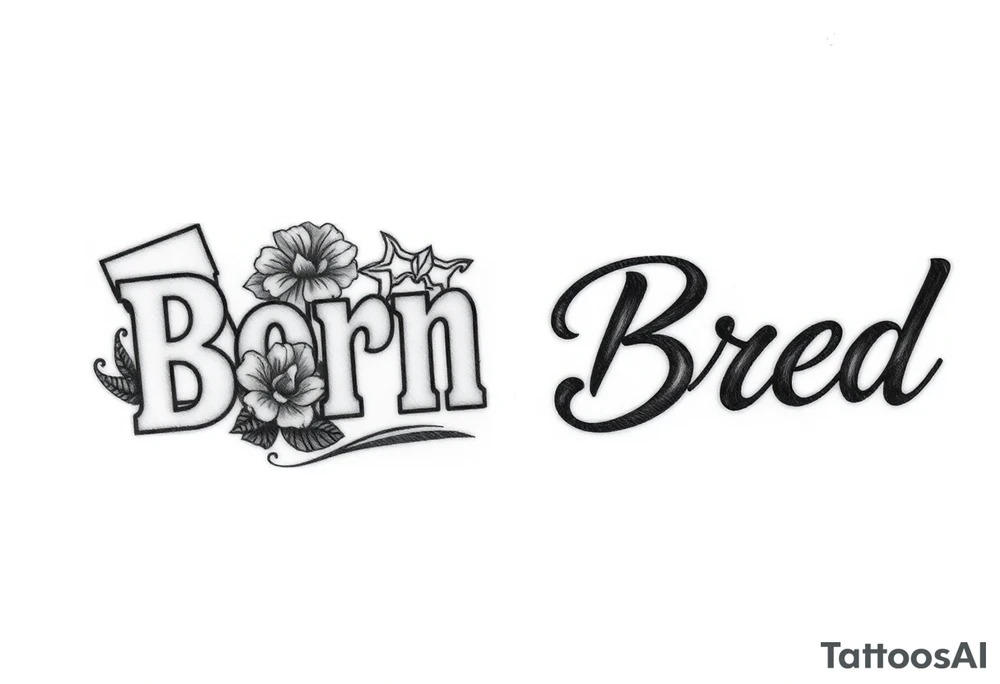Calf sleeve, black and grey ink. The word “ “Born” outlined boldly on one side and “Bred” outlined boldly on the other side. 
The side with “Born” surrounded by Louisiana artifacts such as LSU logo, SU logo, a detailed magnolia flower, and Mississippi River bridge in the backdrop. 
On the side with the word Bred, Dallas skyline in the background with a Dallas cowboys star somewhere as well as a Pegasus logo. I would like a sleeve on the lower leg tattoo idea