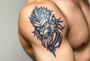 powerful majestic monkey king son wukong tattoo idea
