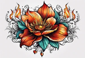 flower fire for a male tattoo tattoo idea