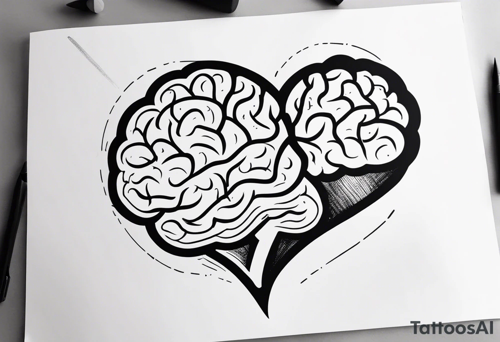 Brain, heart, love, heart break makes you strong, worth it, pain makes you stronger, strength, plane, travel tattoo idea