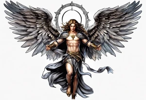 forearm sleeve of michael the archangel tattoo idea