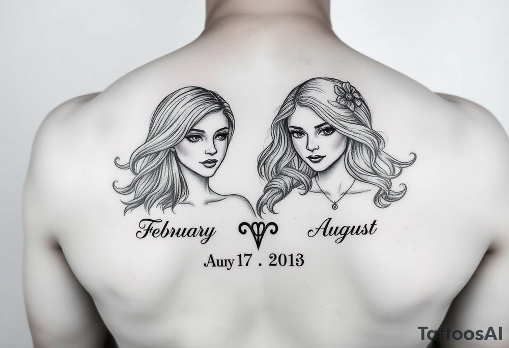 Something to represent mother and two daughters Sarah and Nora birth months are February January and August tattoo idea