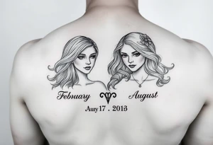 Something to represent mother and two daughters Sarah and Nora birth months are February January and August tattoo idea