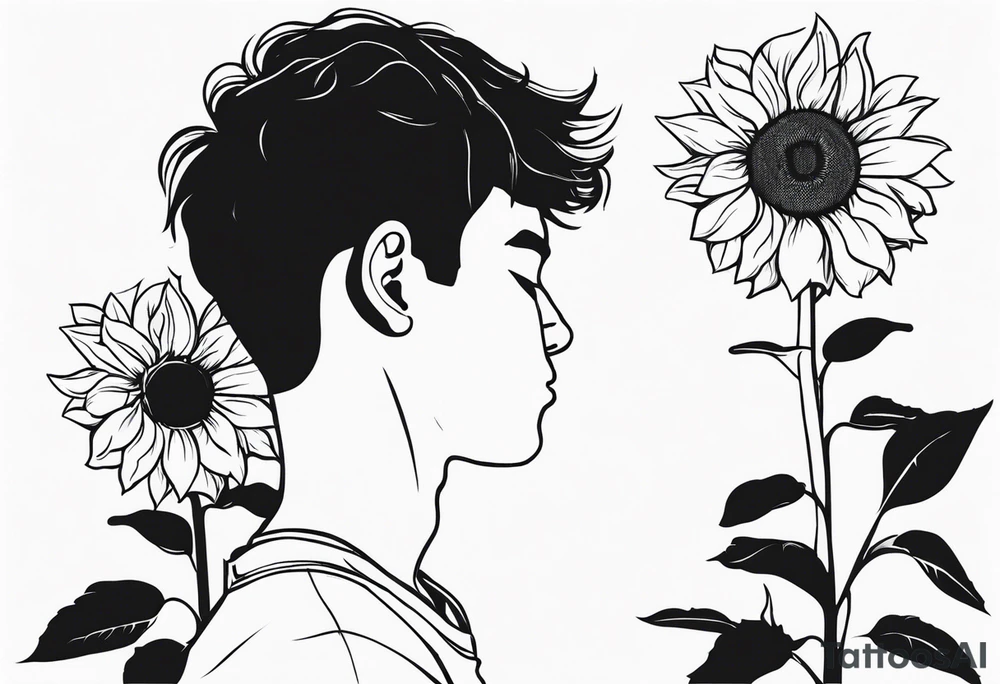boy with sunflower tattoo idea