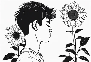 boy with sunflower tattoo idea