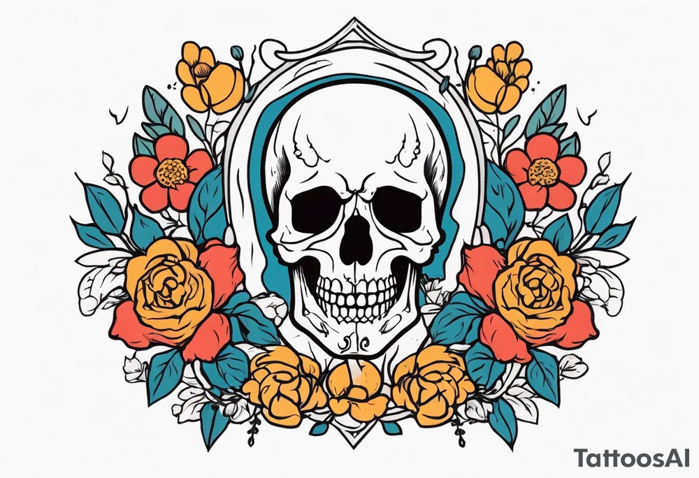 human skeleton

old school vintage simple traditional design surrounded by vintage flowers


bold color simple tattoo idea