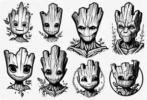 Groot half sleeve tattoo idea