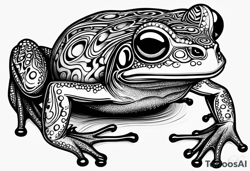 a psychedelic frog tattoo idea