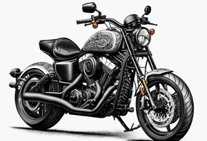 Bikergirl with dutch braids tattoo idea