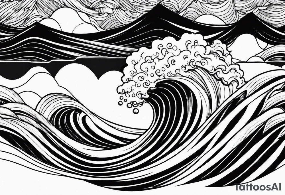 Ocean Waves Motion tattoo idea