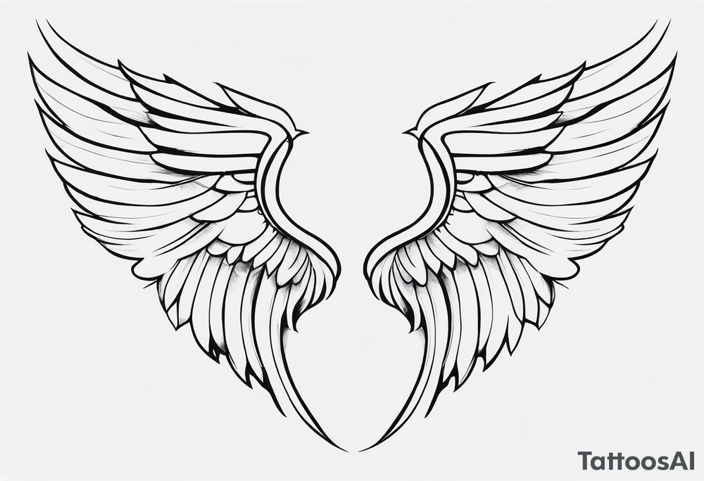 Pair of wings in flight tattoo idea