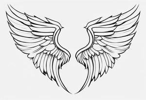 Pair of wings in flight tattoo idea