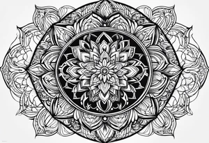 Mandala honeycomb tattoo idea