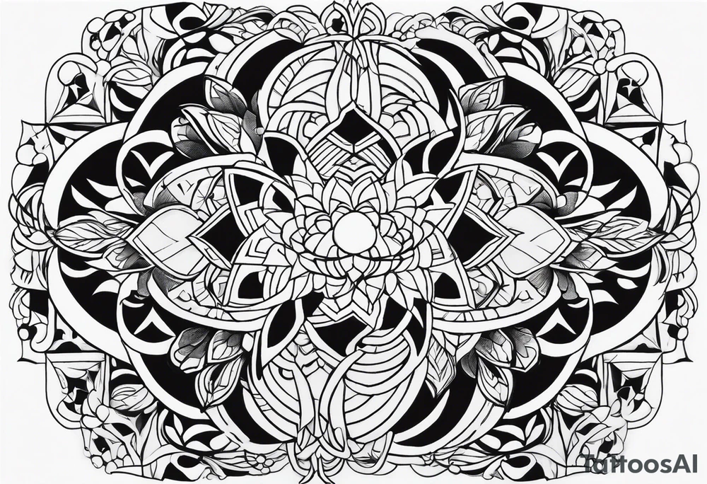 На икре линии графика нимб меч клинок tattoo idea