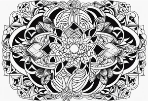 На икре линии графика нимб меч клинок tattoo idea