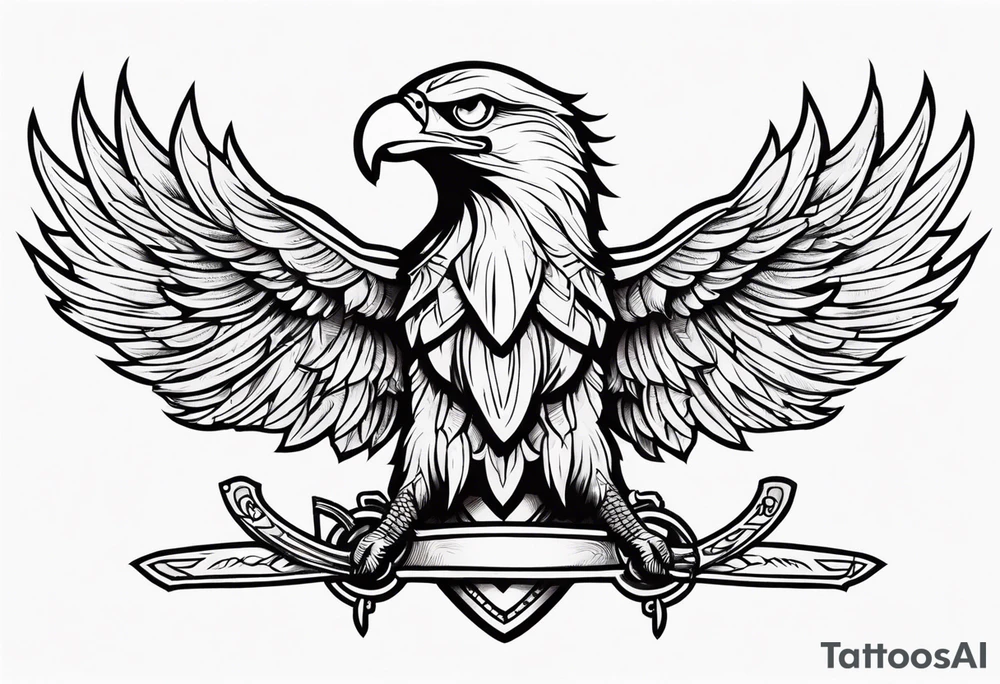 Eagle with sword tattoo idea
