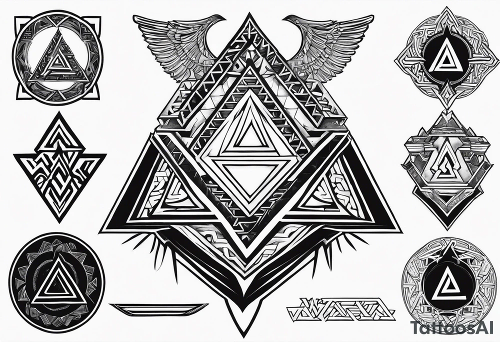 Valhalla sword shield valknut tattoo idea