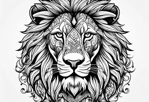 Lion in ornament tattoo idea