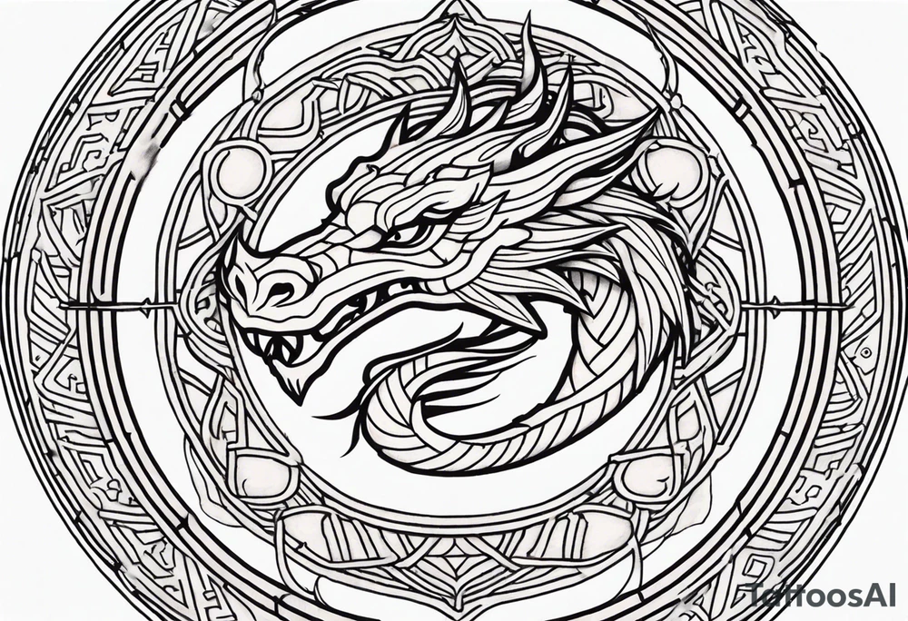 Mandala Wrapped Dragon tattoo idea