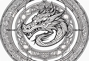 Mandala Wrapped Dragon tattoo idea