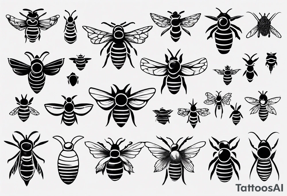 seitenansicht einer biene tattoo idea