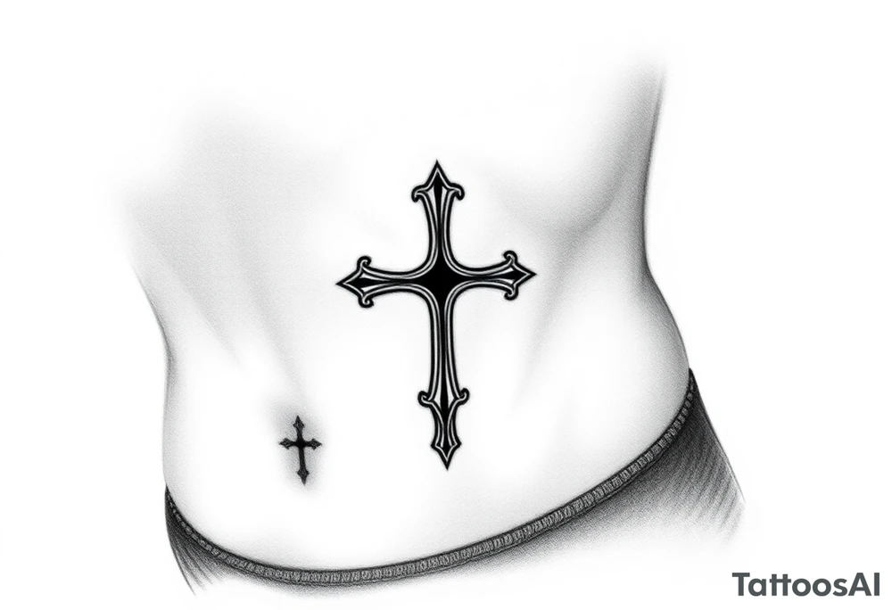 Gothic style cross tattoo idea