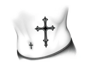 Gothic style cross tattoo idea