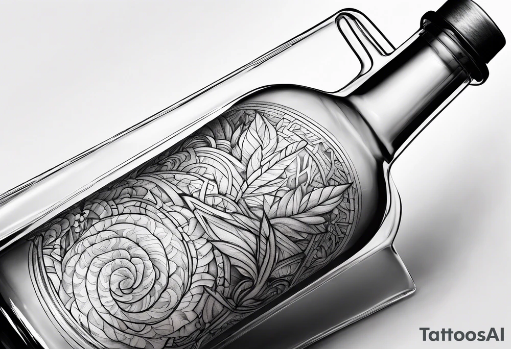 letter in the bottle tattoo idea