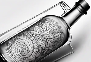 letter in the bottle tattoo idea