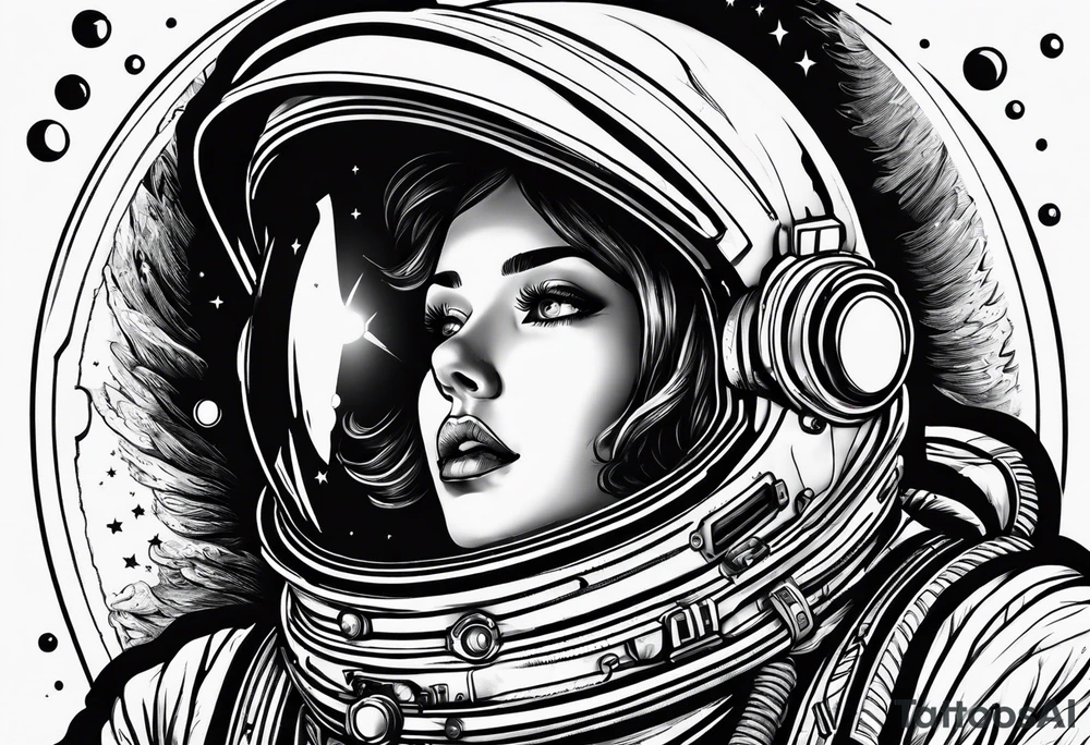 A astronaut getting sucked into a black hole tattoo idea